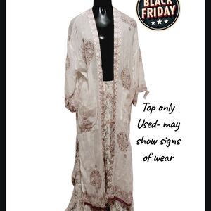 Sold Greigeish and Brown Patterned Kimono Top